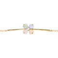 Bracelet en plaqu&eacute; or cha&icirc;ne avec fleur de verre opaque pastel 16+2cm Artemare