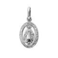Pendentif en argent rhodi&eacute; ovale vierge Miraculeuse recto verso Artemare