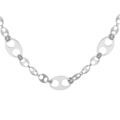 Collier en argent rhodi&eacute; multi grain de caf&eacute; plat 40+4cm Artemare