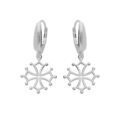 Boucles d'oreille en argent rhodi&eacute; croix Occitane et fermoir dormeuse Artemare