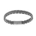 Bracelet en acier maille plate 9mm, 19+1cm double fermoir Artemare