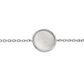 Bracelets sur Artemare : Bracelet en argent rhodi&eacute; cha&icirc;ne avec rond en Nacre blanche v&eacute;ritable 10mm 16+2cm