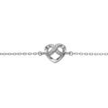 Bracelet en argent rhodi&eacute; cha&icirc;ne avec coeur et infini oxydes blancs sertis 16,5+3cm
