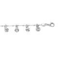 Bracelet en argent rhodi&eacute; cha&icirc;ne avec pampilles martel&eacute;es 16+3cm Artemare