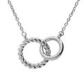 Colliers sur Artemare : Collier en argent rhodi&eacute; cha&icirc;ne avec double anneaux entremel&eacute;s lisse et torsade 40+4cm