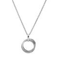 Colliers sur Artemare : Collier en argent rhodi&eacute; cha&icirc;ne avec pendentif double cercle 40+4cm