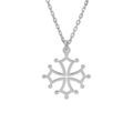 Collier en argent rhodi&eacute; cha&icirc;ne avec pendentif croix Occitane petit mod&egrave;le 41+4cm