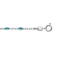 Chaine sur Artemare : Cha&icirc;ne de cheville en argent rhodi&eacute; avec perles bleu transparent 23+3cm