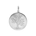 Pendentif en argent platin&eacute; m&eacute;daille arbre de vie 20mm