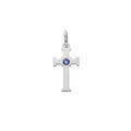 Pendentif en argent rhodi&eacute; croix oxyde bleu Artemare