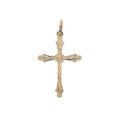 Pendentifs sur Artemare : Pendentif en Argent rhodi&eacute; et dorure jaune croix motifs rainur&eacute;s et extr&eacute;mit&eacute;s arrondies