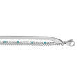 Bracelet en acier 3 cha&icirc;nes et perles couleur turquoise de synth&egrave;se 16,5+3cm Artemare
