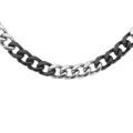 Chaine sur Artemare : Collier en acier bicolore noir maille gourmette 6mm longueur 50cm