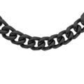 Collier en acier et PVD noir maille gourmette 8mm longueur 50cm Artemare