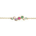 Bracelet en vermeil cha&icirc;ne avec oxydes multicouleurs 15+3cm Artemare