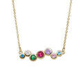 Colliers sur Artemare : Collier en vermeil pendentif avec oxydes multicouleur 43+2cm