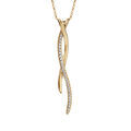 Collier en vermeil cha&icirc;ne avec pendentif branches et oxydes blancs sertis 42+3cm