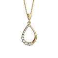 Colliers sur Artemare : Collier en vermeil cha&icirc;ne avec pendentif forme goutte oxydes blancs 42+3cm