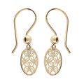 Boucles d'oreille sur Artemare : Boucles d'oreille en plaqu&eacute; or filigrane ovale et fermoir crochet