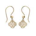 Boucles d'oreille sur Artemare : Boucles d'oreille en plaqu&eacute; or motif ancien fleur et fermoir crochet