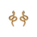 Boucles d'oreille en plaqu&eacute; or serpent et fermoir poussette