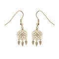 Boucles d'oreille sur Artemare : Boucles d'oreille en plaqu&eacute; or attrape r&ecirc;ve suspendu et fermoir crochet