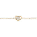 Bracelet en plaqu&eacute; or cha&icirc;ne avec coeur oxydes blancs sertis 16+3cm Artemare