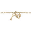 Bracelet en plaqu&eacute; or cha&icirc;ne avec clef et cadenas lisse 16+2cm
