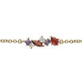 Bracelet en plaqu&eacute; or cha&icirc;ne avec oxydes multi couleurs 16+2cm Artemare