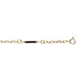Bracelet en plaqu&eacute; or cha&icirc;ne avec tubes noirs 18cm