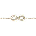 Bracelet en plaqu&eacute; or cha&icirc;ne avec infini oxydes blancs sertis 16+3cm