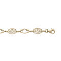 Bracelet en plaqu&eacute; or cha&icirc;ne avec filigrane ovale et maillons ajour&eacute;s 16+3cm Artemare