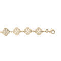 Bracelet en plaqu&eacute; or maille en filigrane fleur 16+3cm