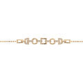 Bracelet en plaqu&eacute; or cha&icirc;ne avec forme g&eacute;ometrique oxydes balncs sertis 16,5+3cm Artemare