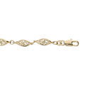 Bracelet en plaqu&eacute; or maillons motifs anciens 16+3cm