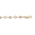 Bracelet en plaqu&eacute; or pastilles diamant&eacute;es et ajour&eacute;es 16+3cm Artemare