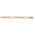 Bracelets sur Artemare : Bracelet en plaqu&eacute; or mailles rectangles et oxydes blancs sertis 17+3cm