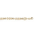 Bracelet en plaqu&eacute; or oxydes blancs sertis et motifs coeurs filigranes 16+3cm