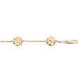 Bracelet en plaqu&eacute; or cha&icirc;ne avec pastilles martel&eacute;es 15+3,5cm
