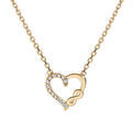 Collier en plaqu&eacute; or avec pendentif coeur et infini oxydes blancs sertis 38+4cm