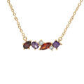 Collier en plaqu&eacute; or avec pendentif oxydes multi couleurs 40+4cm Artemare