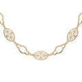 Colliers sur Artemare : Collier en plaqu&eacute; or filigrane ovale et maillons ajour&eacute;s 40+5cm