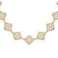 Collier en plaqu&eacute; or filigrane fleur 40+5cm