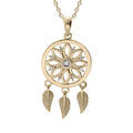 Colliers sur Artemare : Collier en plaqu&eacute; or cha&icirc;ne avec pendentif attrape r&ecirc;ve 15mm 1 oxyde blanc serti 40+5cm