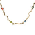 Colliers sur Artemare : Collier en plaqu&eacute; or fantaisie fine avec pierres multi couleurs 41+6cm