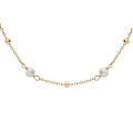 Colliers sur Artemare : Collier en plaqu&eacute; or cha&icirc;ne avec perles de culture d'eau douce 38+4cm