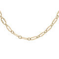 Colliers sur Artemare : Collier en plaqu&eacute; or maillons ovales ajour&eacute;s diamant&eacute;s 40+5cm