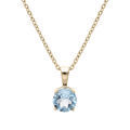 Collier en plaqu&eacute; or cha&icirc;ne avec pendentif pierre v&eacute;ritable Topaze bleu 6,5mm 42+3cm Artemare