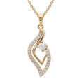 Colliers sur Artemare : Collier en plaqu&eacute; or cha&icirc;ne avec pendentif goutte et oxydes blancs sertis 42+3cm