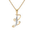 Colliers sur Artemare : Collier en plaqu&eacute; or cha&icirc;ne avec pendentif initiale L oxydes blancs sertis 42+3cm